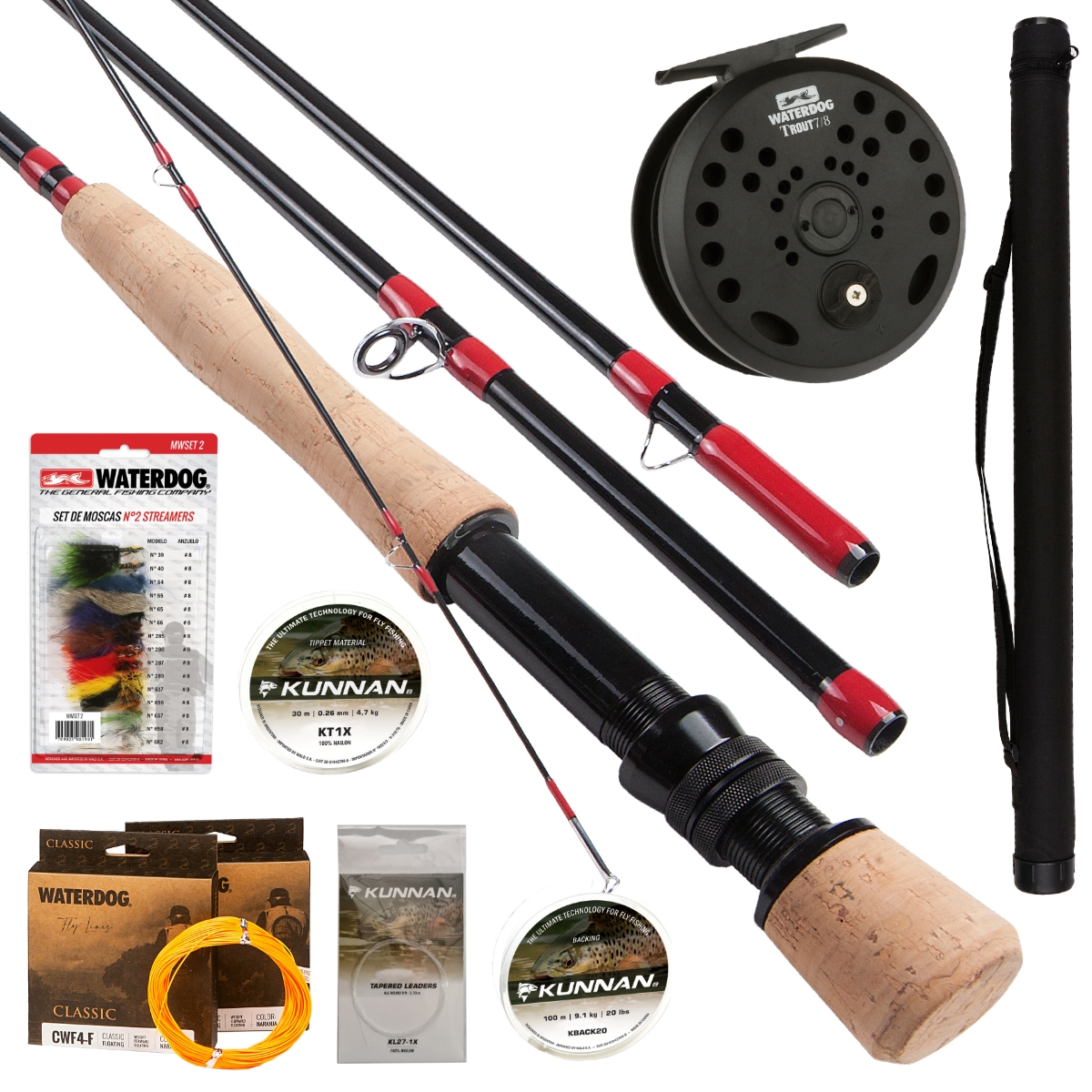 Equipo Fly Cast Waterdog #5-6 Reel + Accesorios Mosca + Caña - EL NAUFRAGO  PESCA - Productos para pesca deportiva