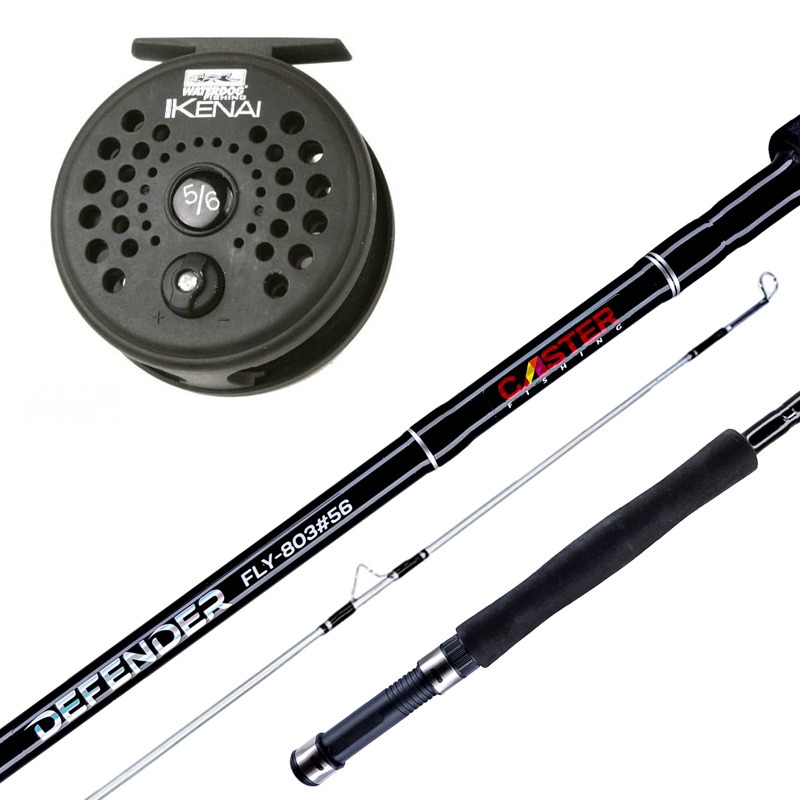 Kit Pesca Con Mosca Fly Fishing Caña Defender + Reel #5-6 - EL