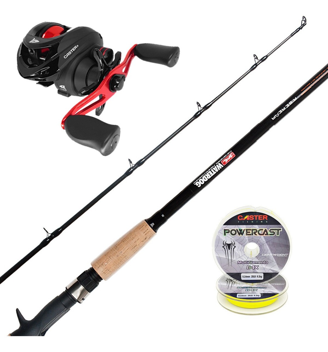 Combo Equipo Pesca Variada Caña 2.10m Reel Caja Accesorios