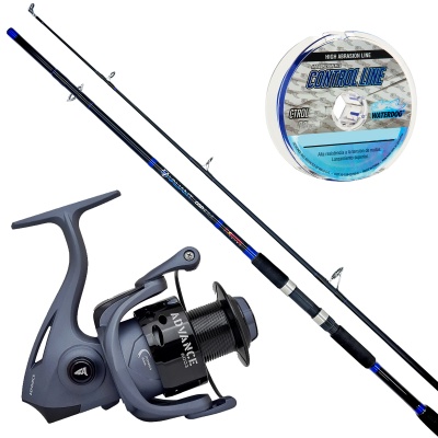 Kit Pesca Reel + Accesorios Caja Río Variada + Caña 2 Tramos Completo  Lineas Boya Plomadas Rotores Mosquetones